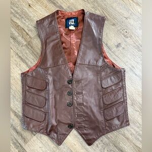 VTG OUI International Leather Vest